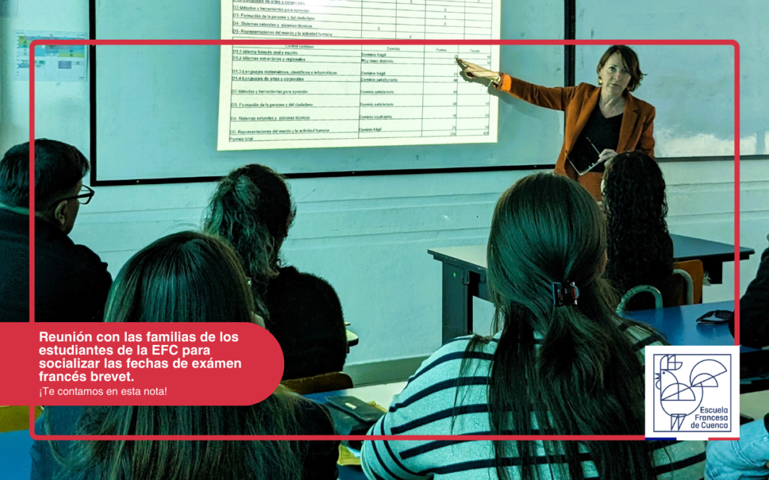 Reunión con las familias para socializar las fechas y plazos del exámen brevet.